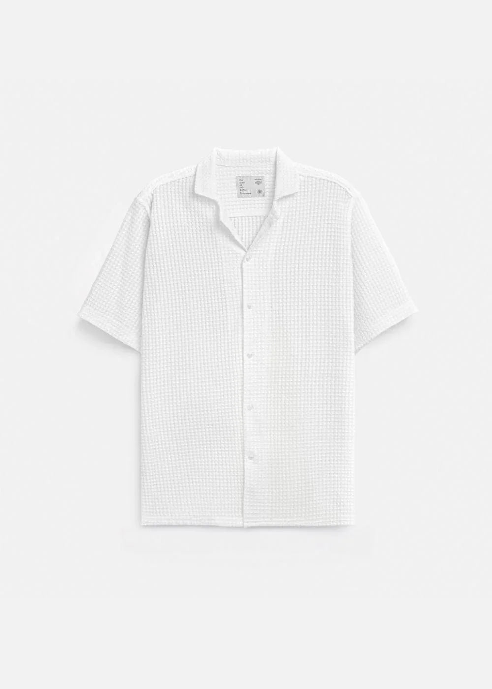 Áo Sơ Mi Cuban Họa Tiết Nổi Thoáng Mát No Style M145 Trắng - YaMe.vn