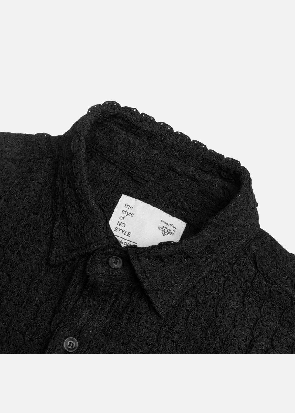 Áo Sơ Mi Họa Tiết Nổi Thoáng Mát No Style M146 Đen - YaMe.vn