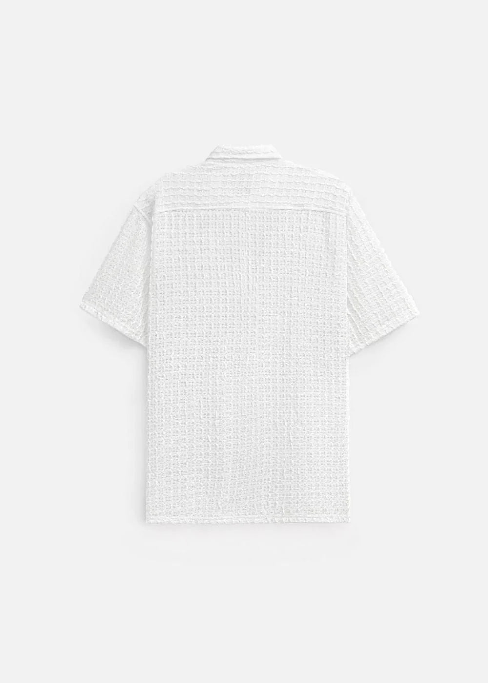 Áo Sơ Mi Họa Tiết Nổi Thoáng Mát No Style M146 Trắng - YaMe.vn