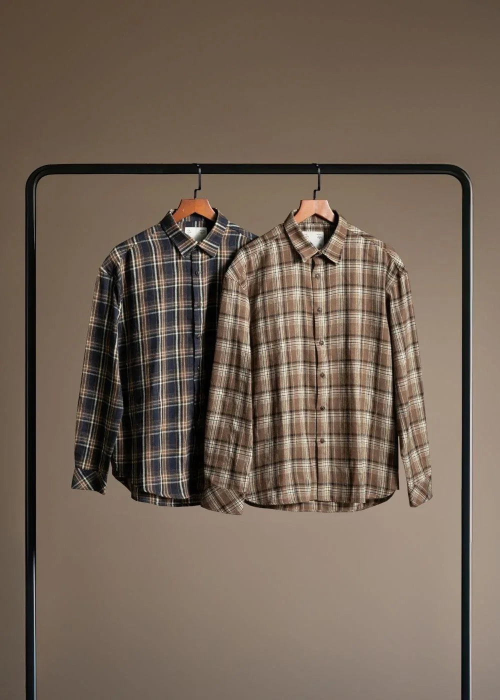 Áo Sơ Mi Caro Tay Dài Mềm Mịn No Style M62 Nâu - YaMe.vn