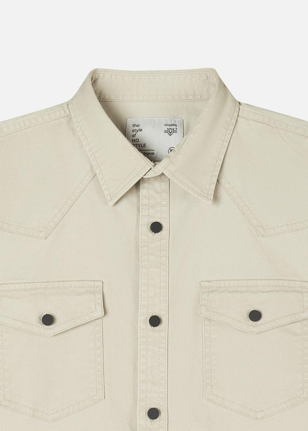 Áo Sơ Mi Tay Dài Kaki Co Giãn No Style M64 Be - YaMe.vn