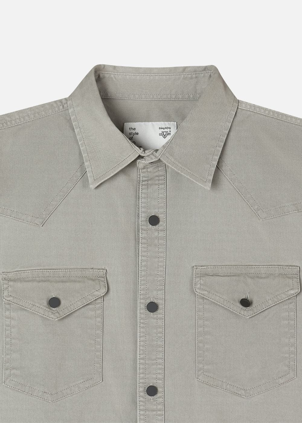 Áo Sơ Mi Tay Dài Cổ Bẻ Áo Sơ Mi No Style M64 Xám