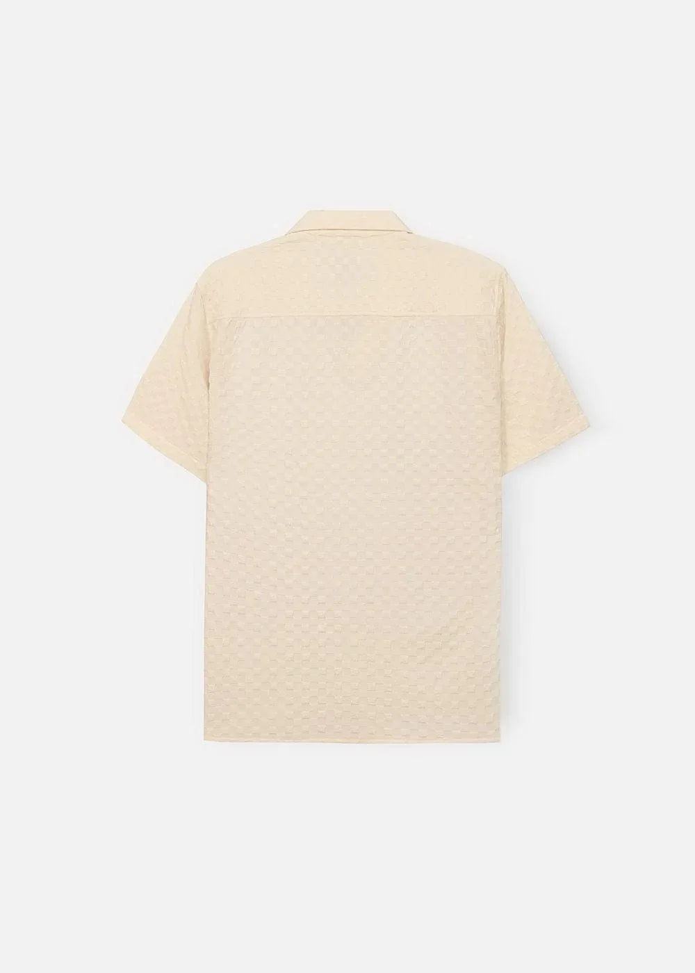 Áo Sơ Mi Cuban Họa Tiết Nổi Co Giãn No Style M82 Be - YaMe.vn