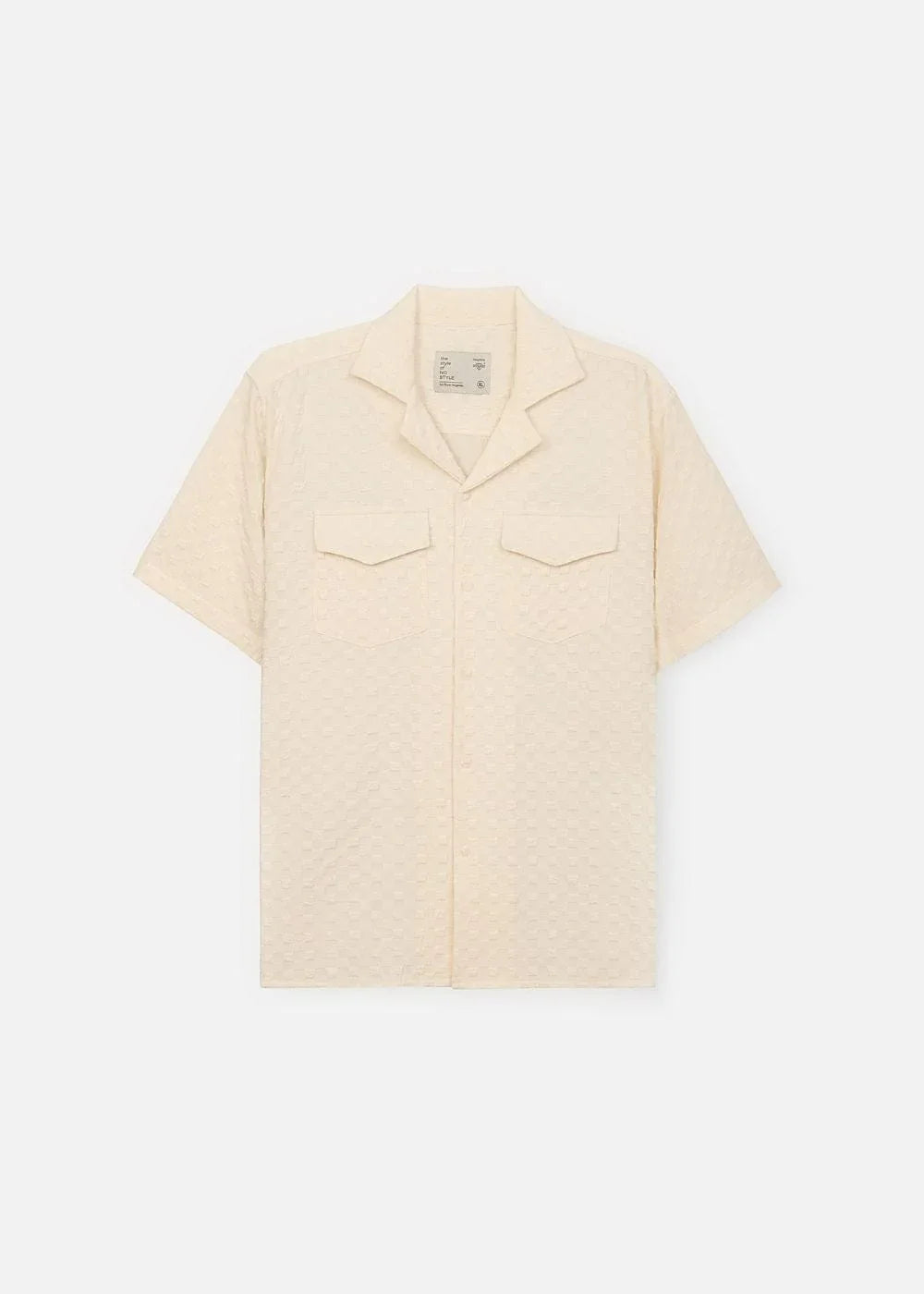 Áo Sơ Mi Cuban Họa Tiết Nổi Co Giãn No Style M82 Be - YaMe.vn