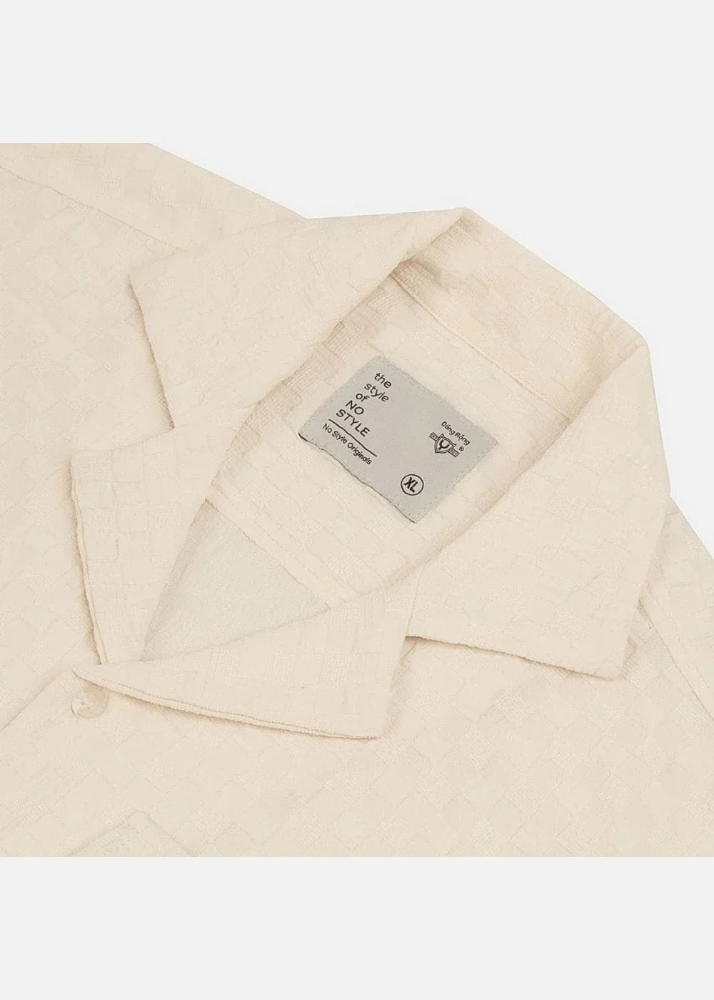 Áo Sơ Mi Cuban Họa Tiết Nổi Co Giãn No Style M82 Be - YaMe.vn