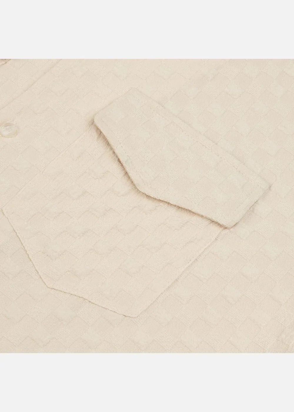 Áo Sơ Mi Cuban Họa Tiết Nổi Co Giãn No Style M82 Be - YaMe.vn