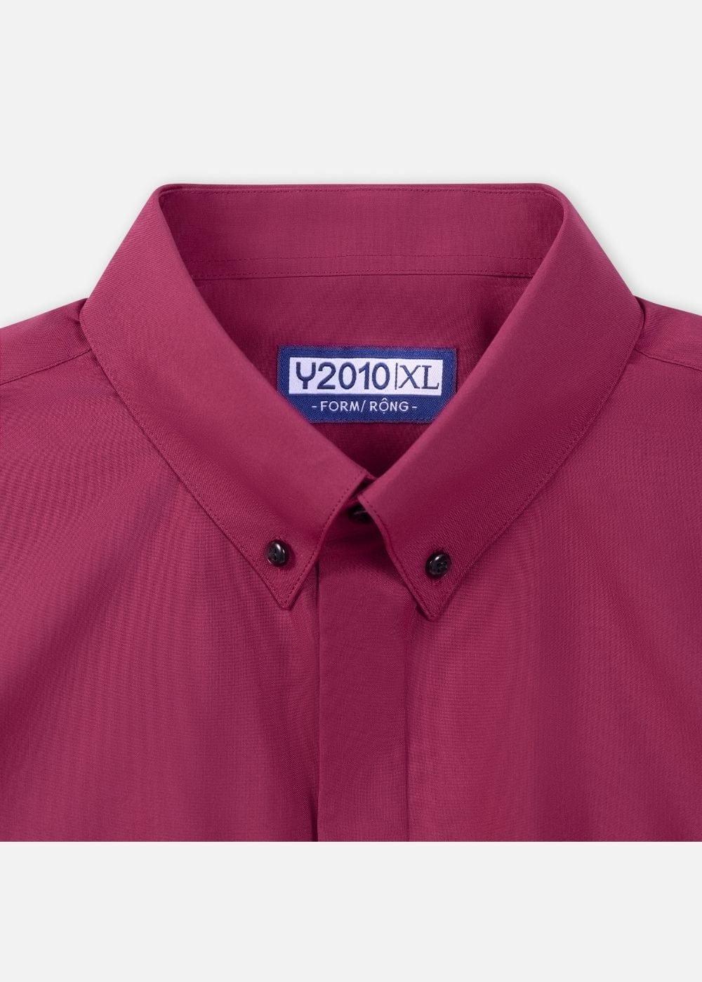 Áo Sơ Mi Modal Mềm Mịn Ít Nhăn Non Branded 33 Đỏ Đậm - YaMe.vn