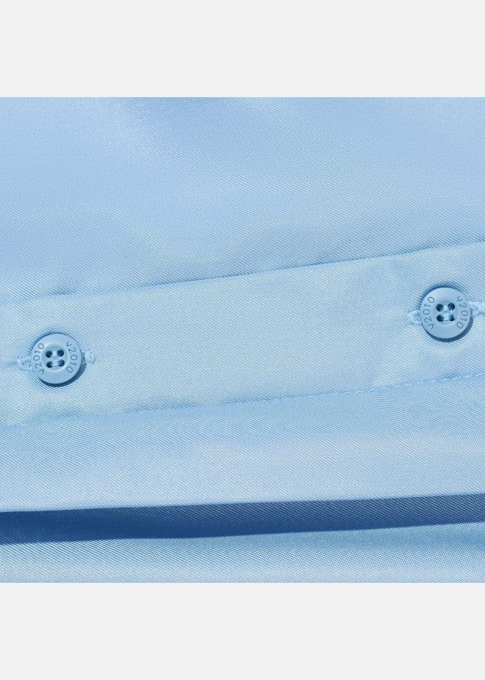 Áo Sơ Mi Cổ Trụ Vải Modal Mềm Mịn Ít Nhăn Non Branded 38 Xanh Dương Nhạt - YaMe.vn