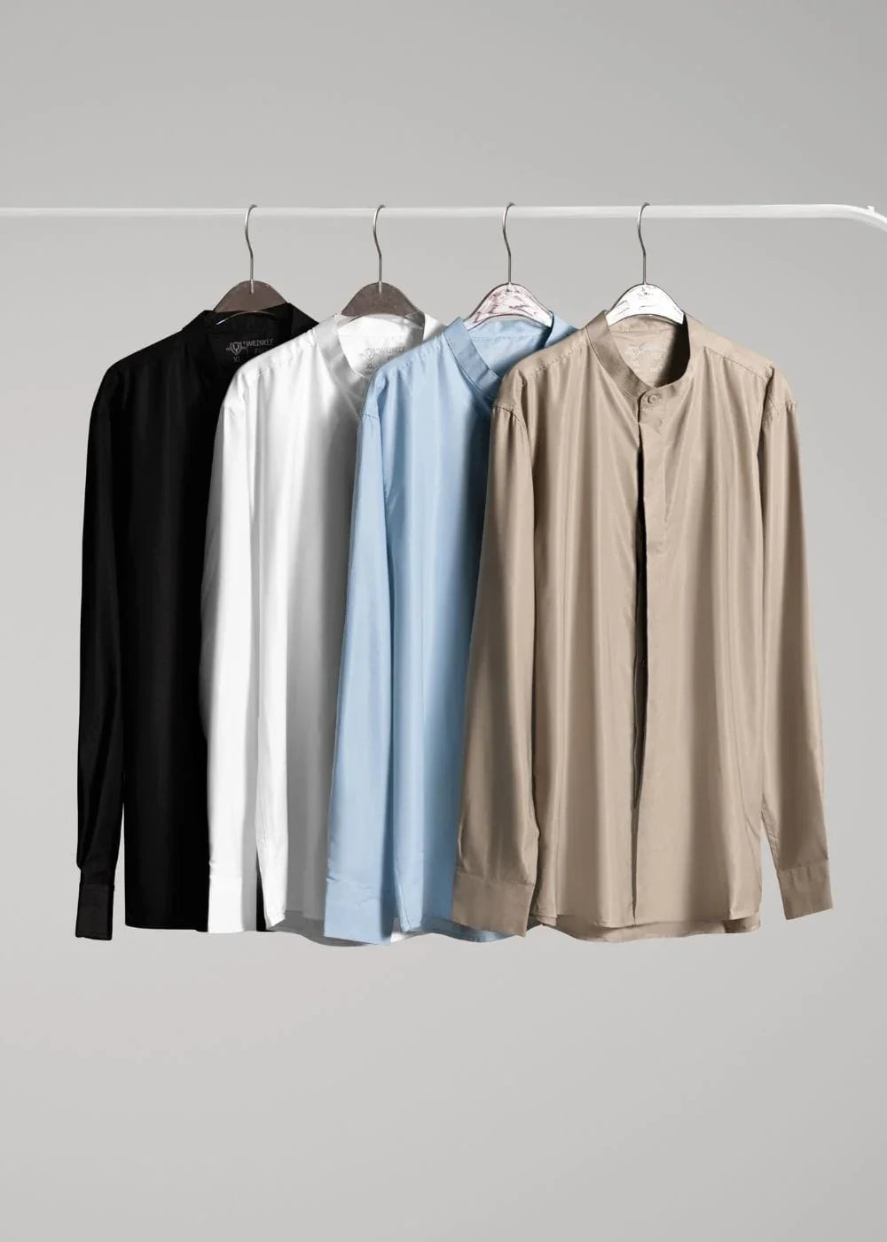 Áo Sơ Mi Cổ Trụ Vải Modal Mềm Mịn Ít Nhăn Non Branded 38 Xanh Dương Nhạt - YaMe.vn