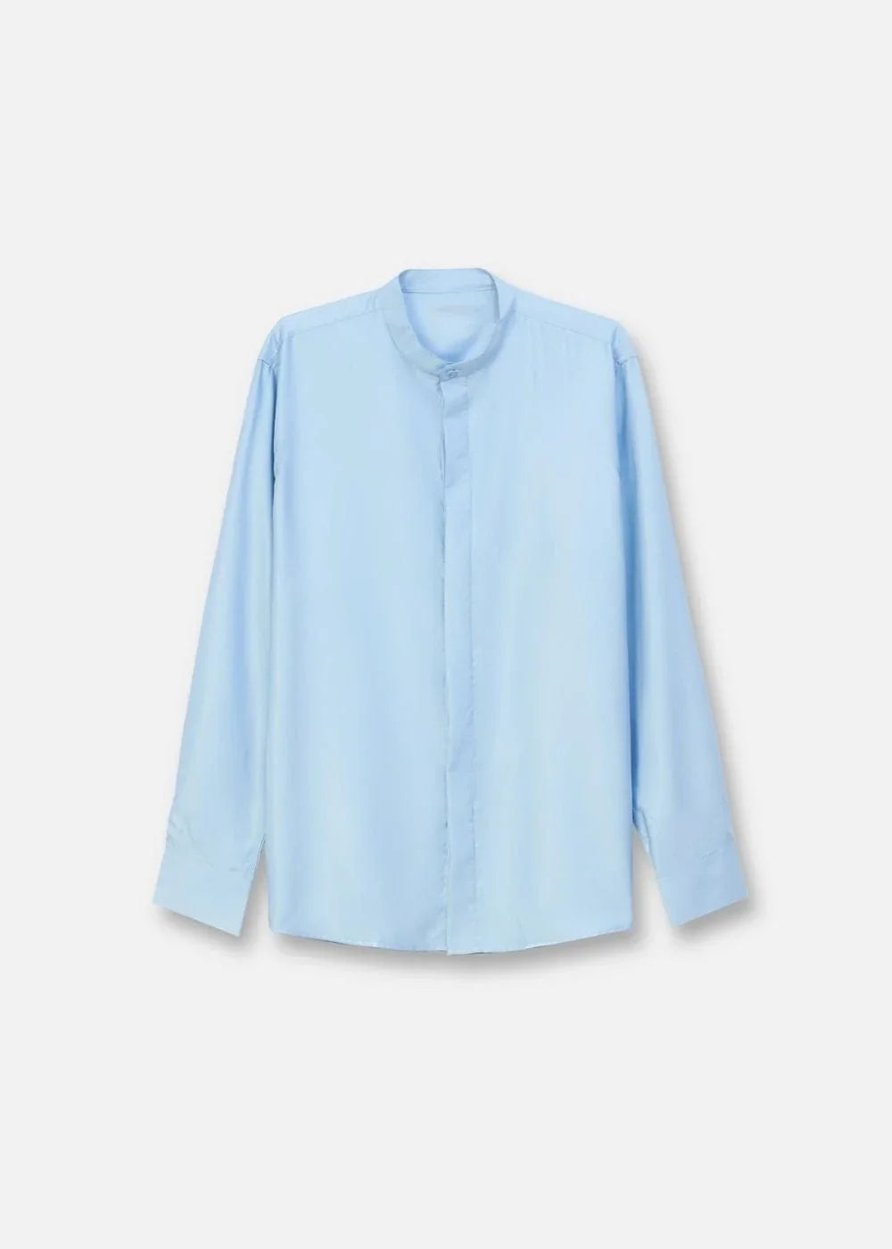 Áo Sơ Mi Cổ Trụ Vải Modal Mềm Mịn Ít Nhăn Non Branded 38 Xanh Dương Nhạt - YaMe.vn