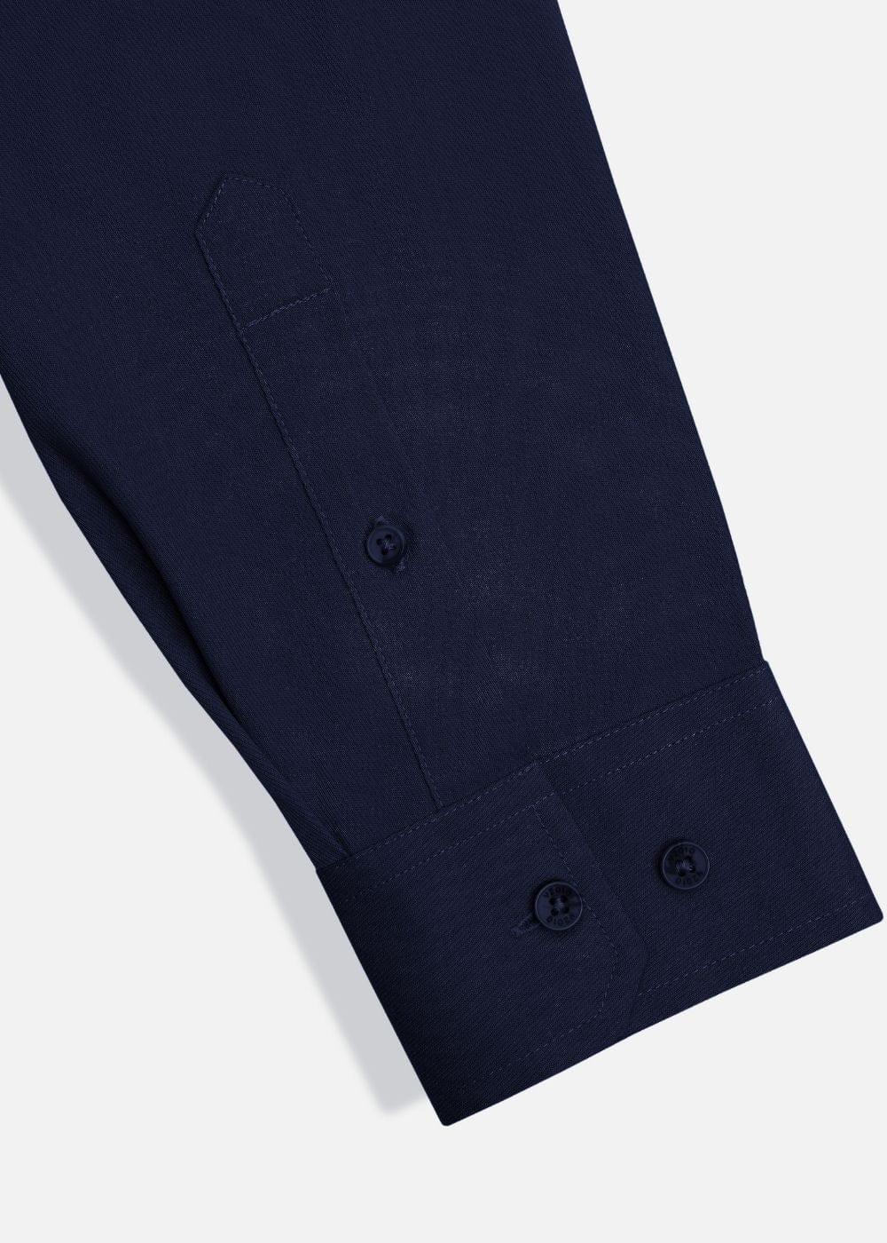 Áo Sơ Mi Tay Dài Vải Ngải Cứu Kháng Khuẩn The CEO 001 Xanh Dương Đậm - YaMe.vn