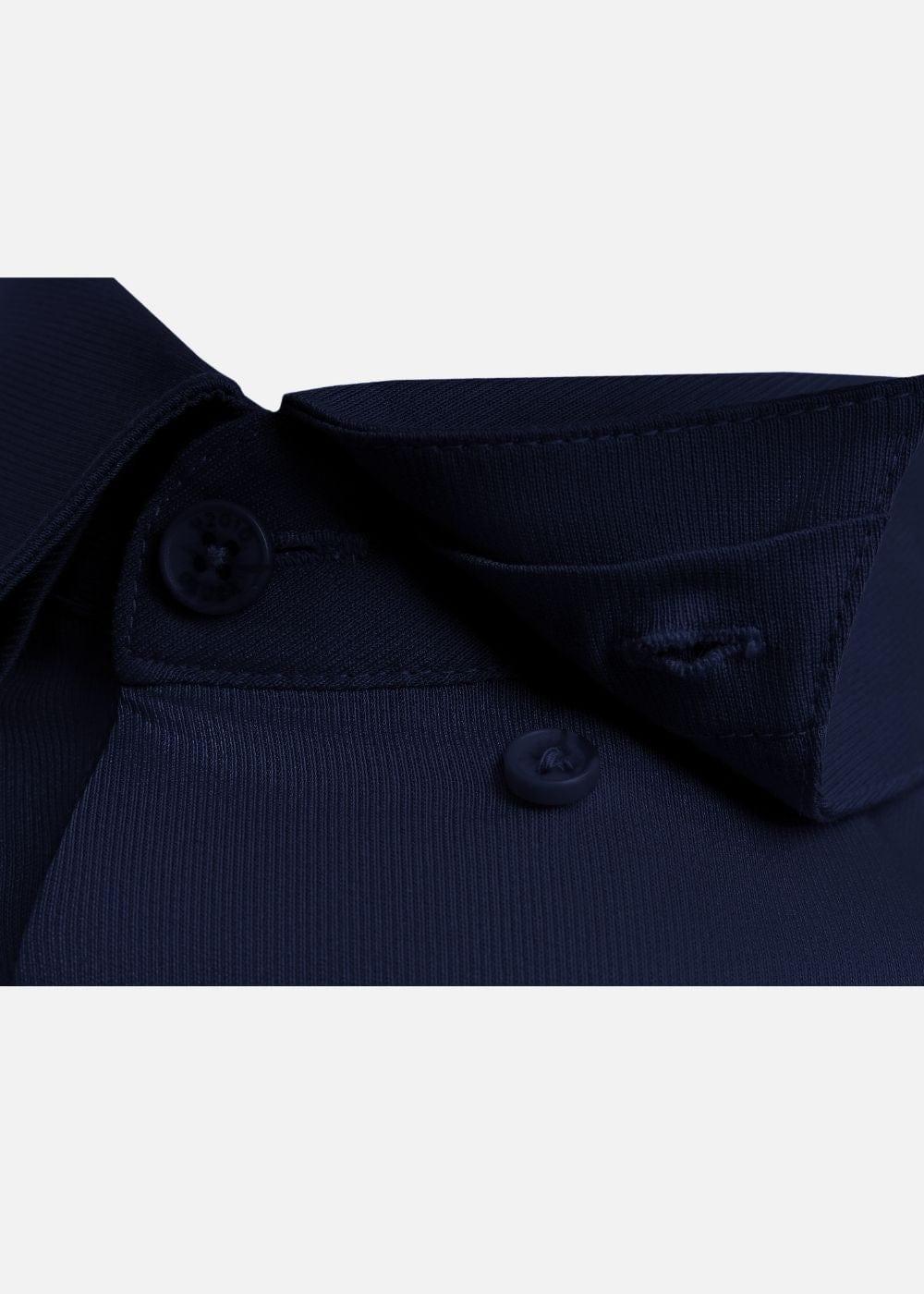 Áo Sơ Mi Tay Dài Vải Ngải Cứu Kháng Khuẩn The CEO 001 Xanh Dương Đậm - YaMe.vn