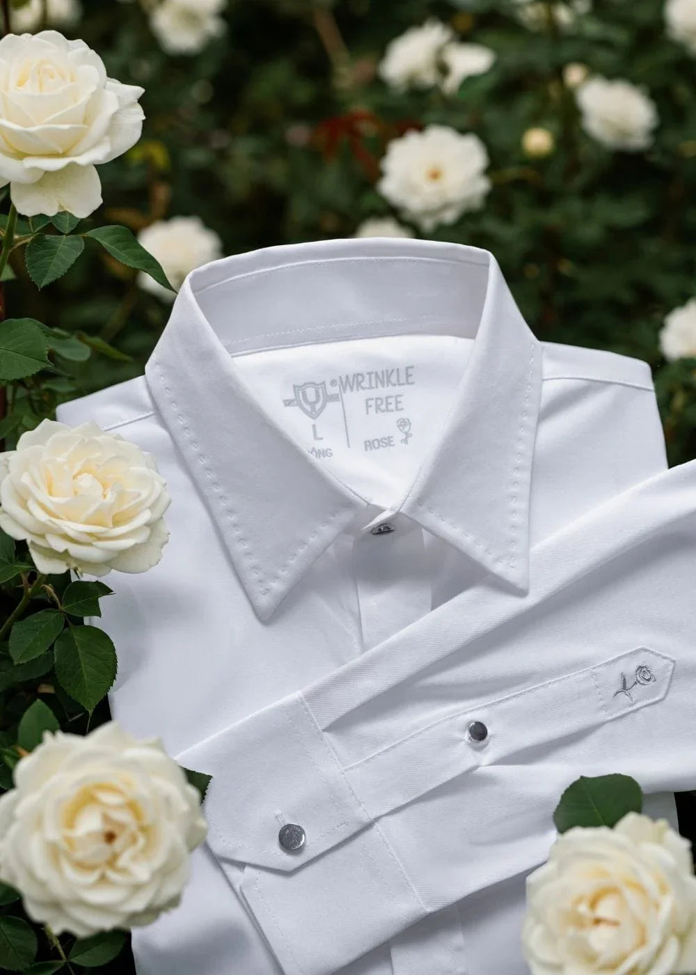 Áo Sơ Mi Tay Dài Vải Hoa Hồng Kháng Khuẩn The CEO 003 Trắng - YaMe.vn