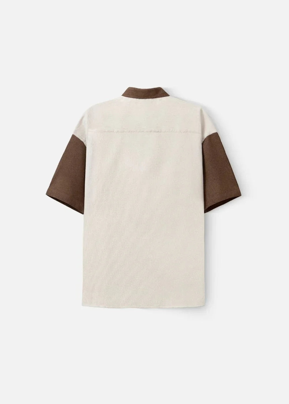 Áo Sơ Mi Tay Ngắn Vải Nhung Corduroy Retro Ít Nhăn Seventy Seven 22 Nâu Nhạt - YaMe.vn