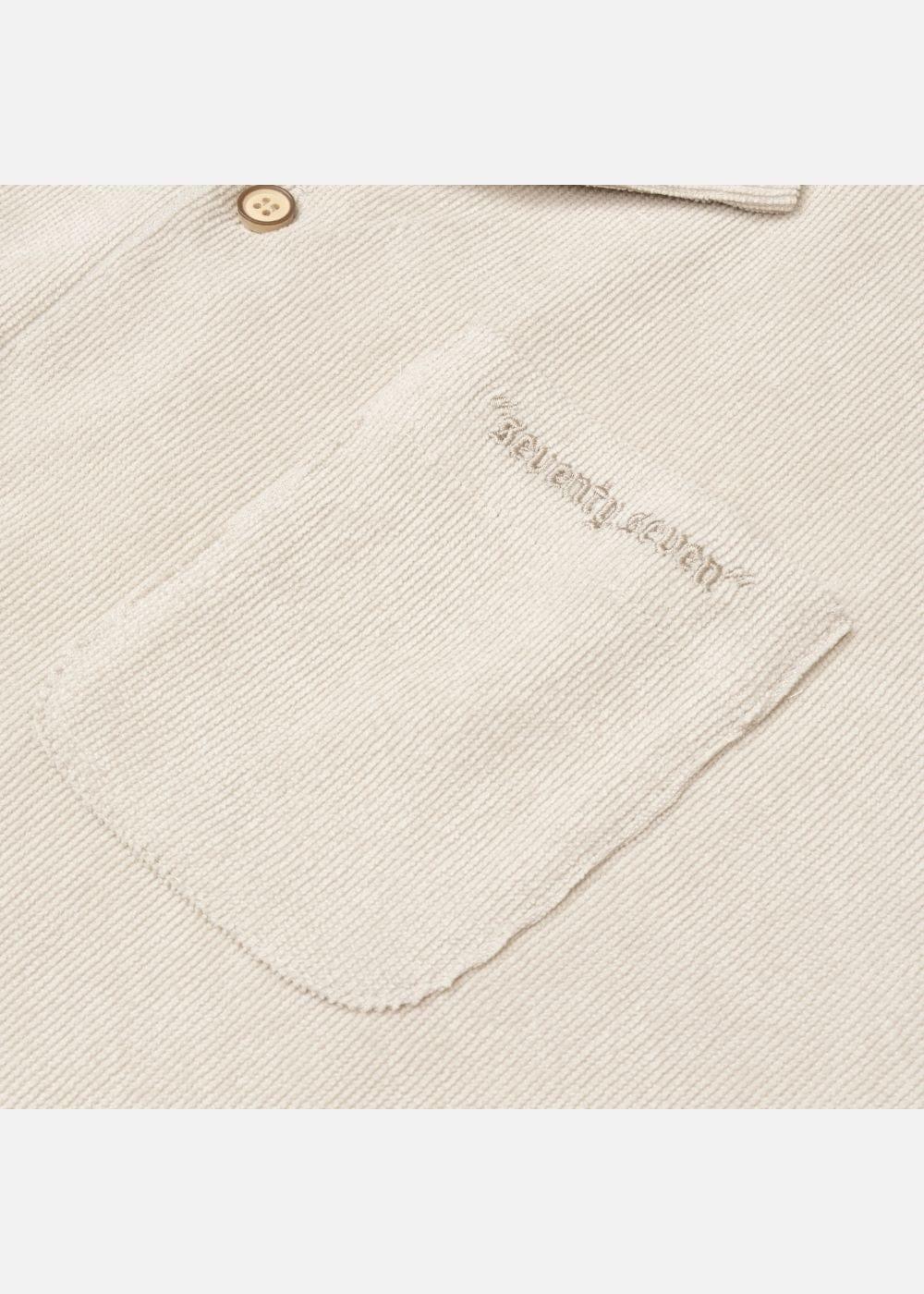 Áo Sơ Mi Cuban Corduroy Ít Nhăn Seventy Seven 23 Nâu Nhạt - YaMe.vn