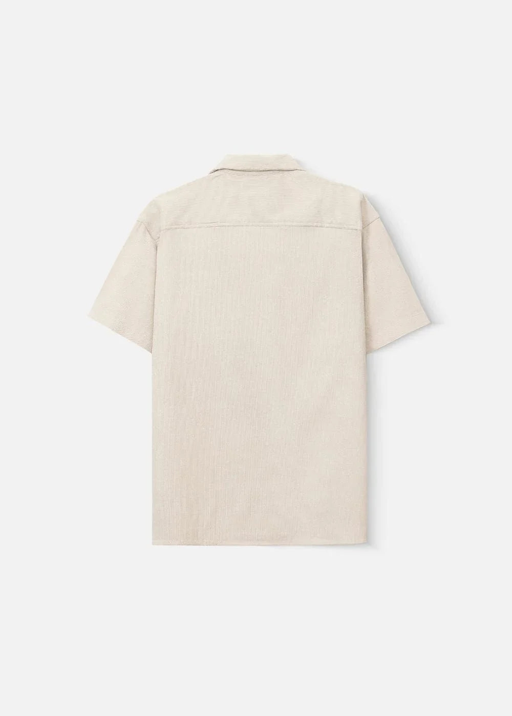 Áo Sơ Mi Cuban Corduroy Ít Nhăn Seventy Seven 23 Nâu Nhạt - YaMe.vn