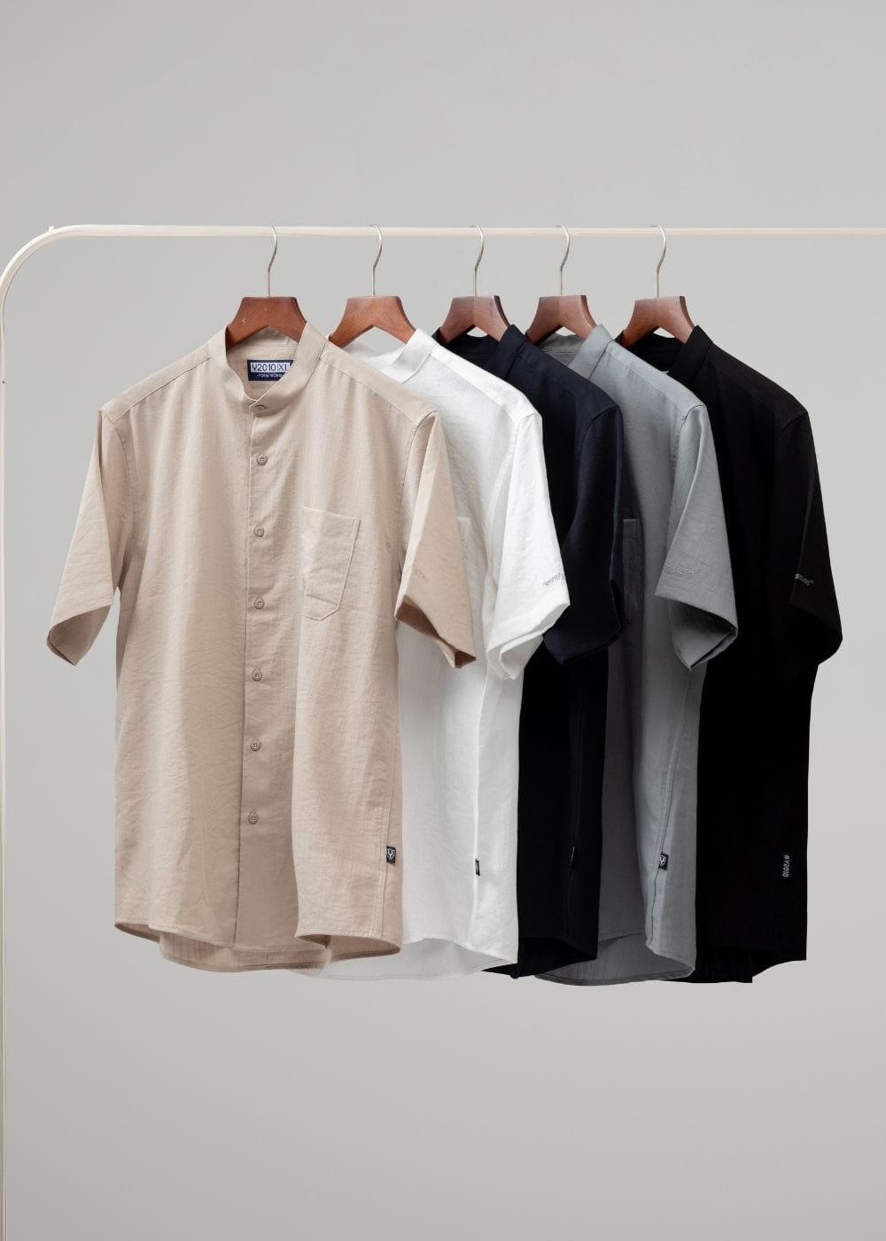 Áo Sơ Mi Tay Ngắn Cổ Trụ Áo Sơ Mi Seventy Seven 24 Be