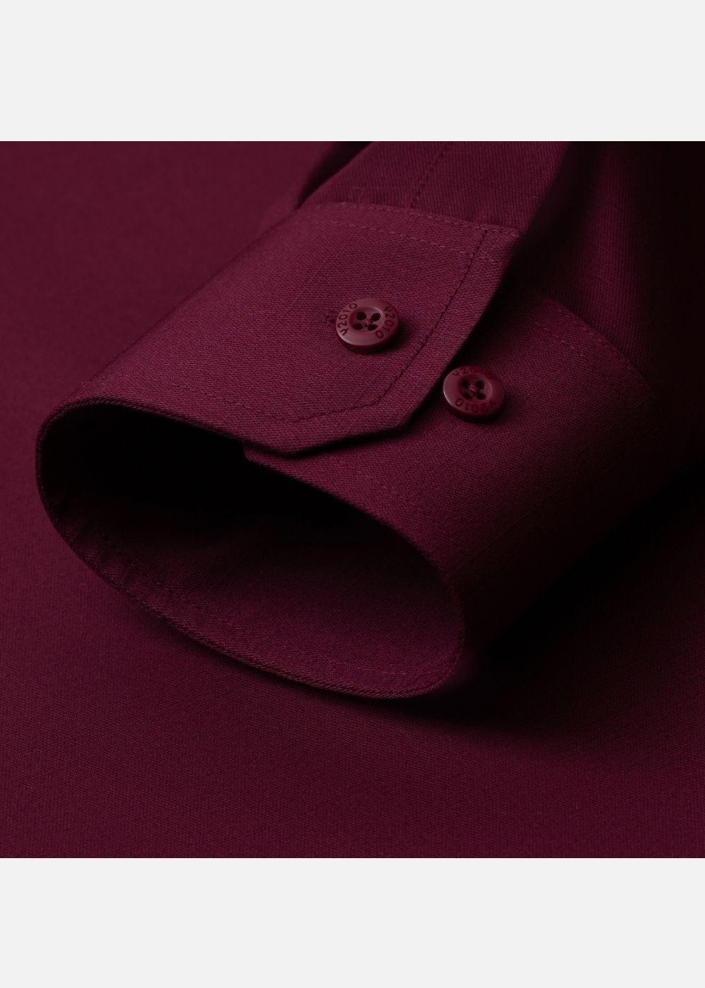 Áo Sơ Mi Tay Dài Slubbed Bamboo The CEO 009 Đỏ Đậm - YaMe.vn