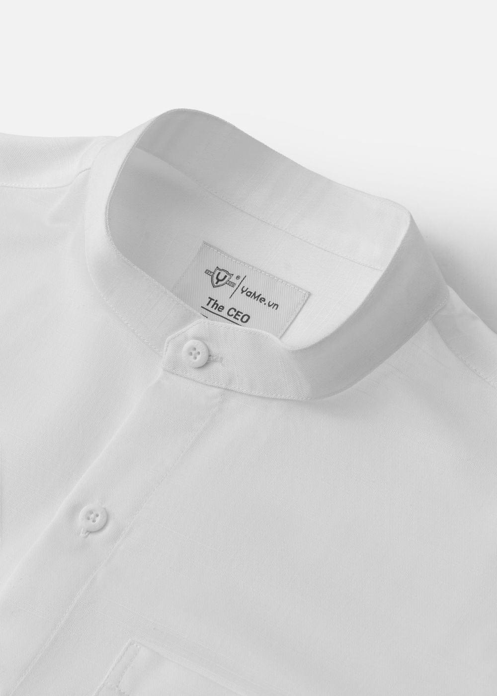 Áo Sơ Mi Tay Dài Slubbed Bamboo The CEO 009 Trắng - YaMe.vn