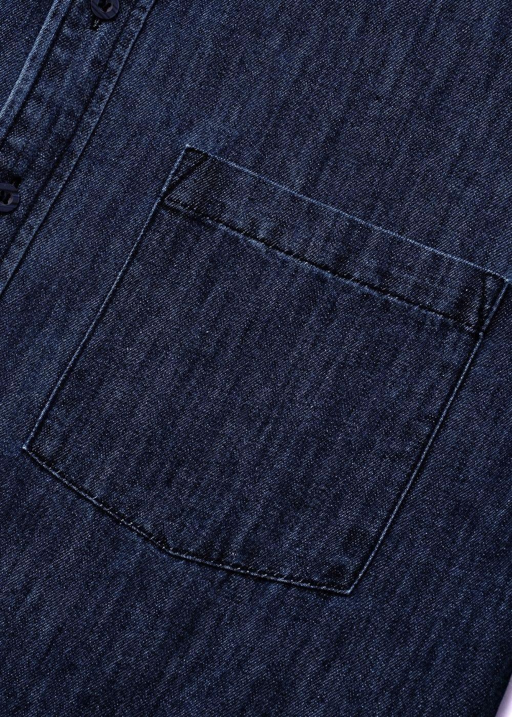 Áo Sơ Mi Jean Tay Dài Oversized The Original M051 Xanh Dương Đậm - YaMe.vn