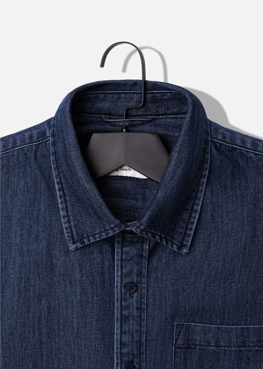 Áo Sơ Mi Jean Tay Dài Oversized The Original M051 Xanh Dương Đậm - YaMe.vn