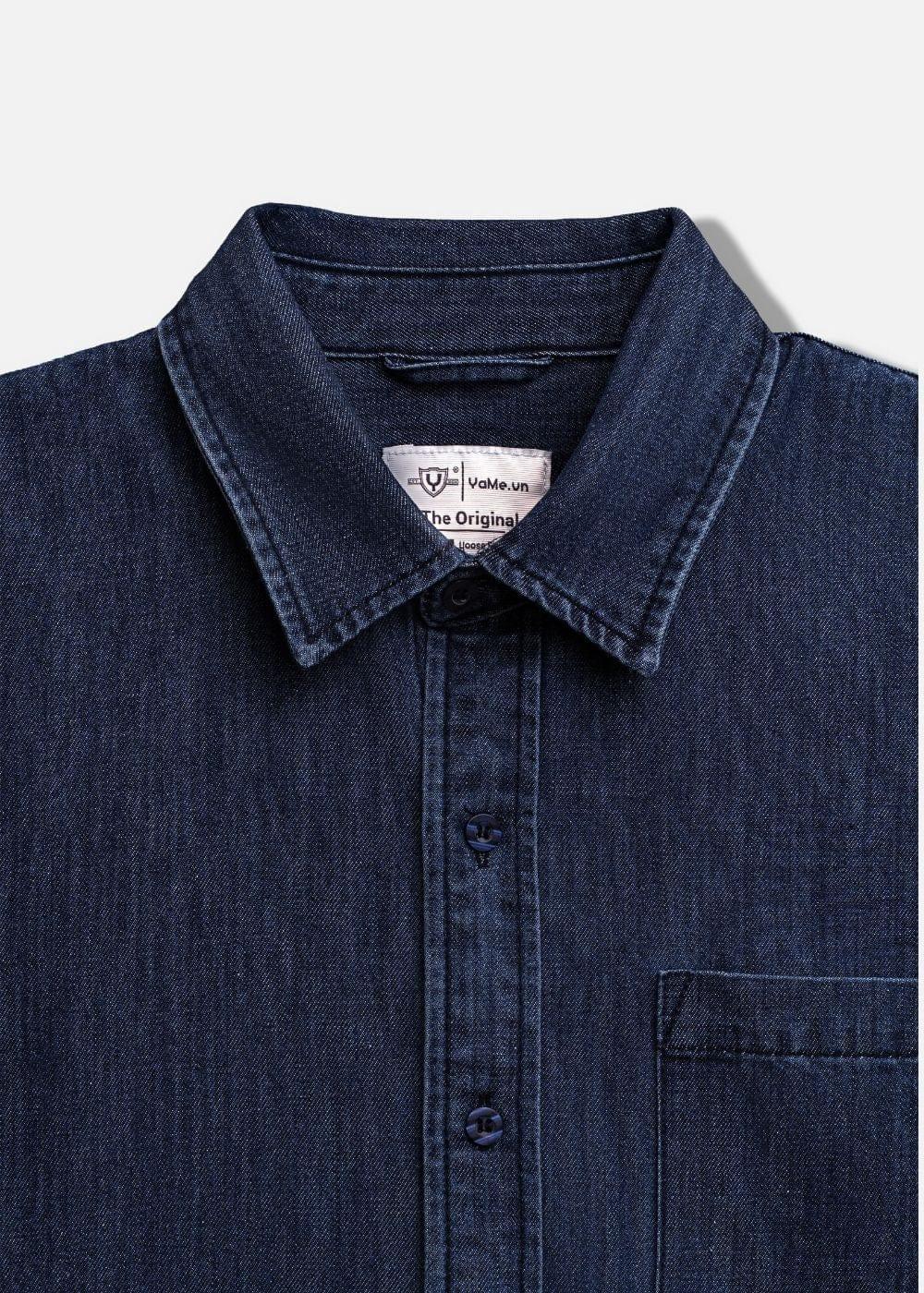 Áo Sơ Mi Jean Tay Dài Oversized The Original M051 Xanh Dương Đậm - YaMe.vn