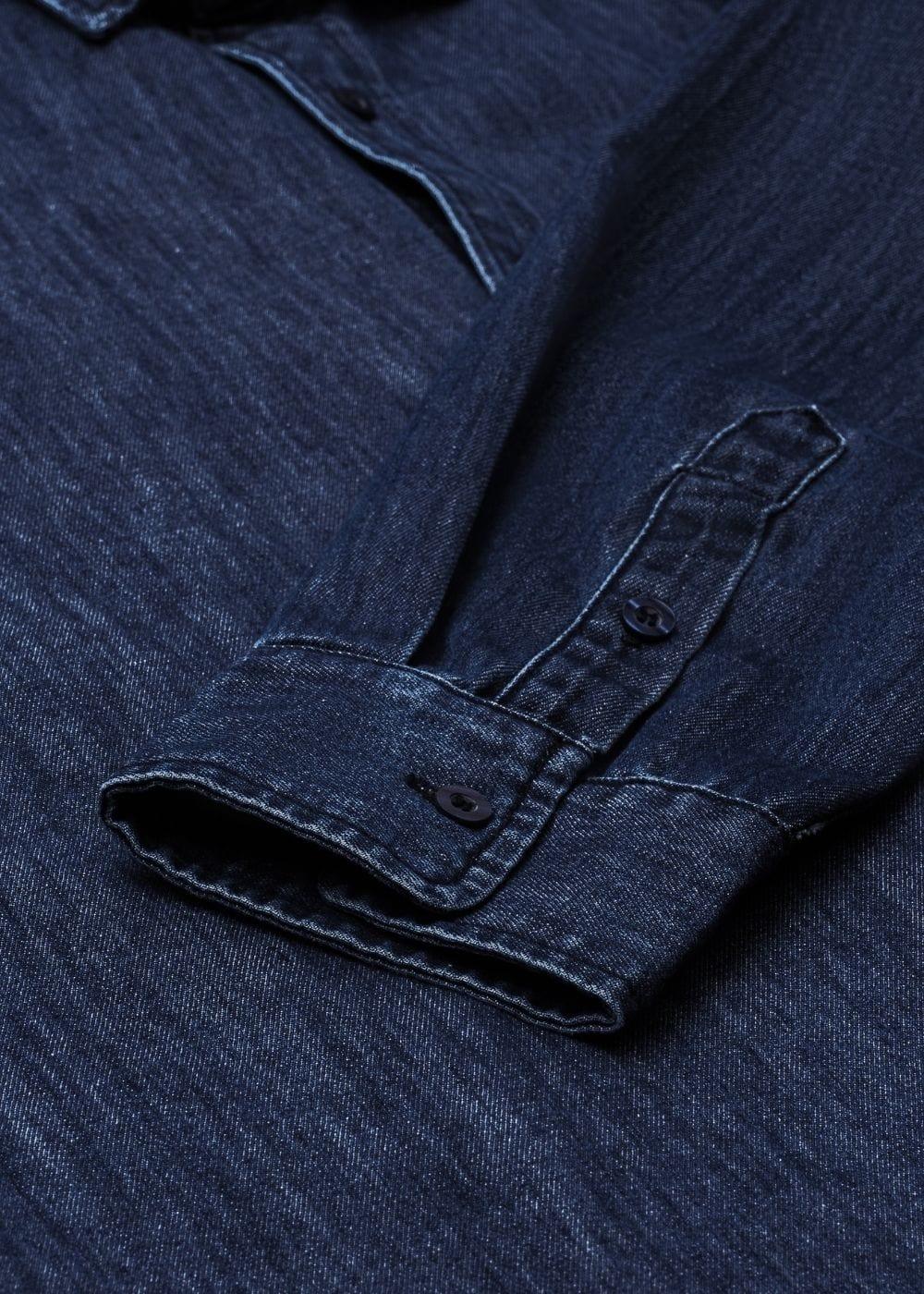 Áo Sơ Mi Jean Tay Dài Oversized The Original M051 Xanh Dương Đậm - YaMe.vn