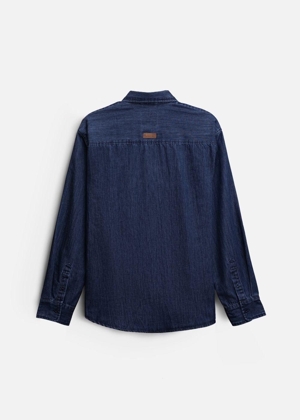 Áo Sơ Mi Jean Tay Dài Oversized The Original M051 Xanh Dương Đậm - YaMe.vn