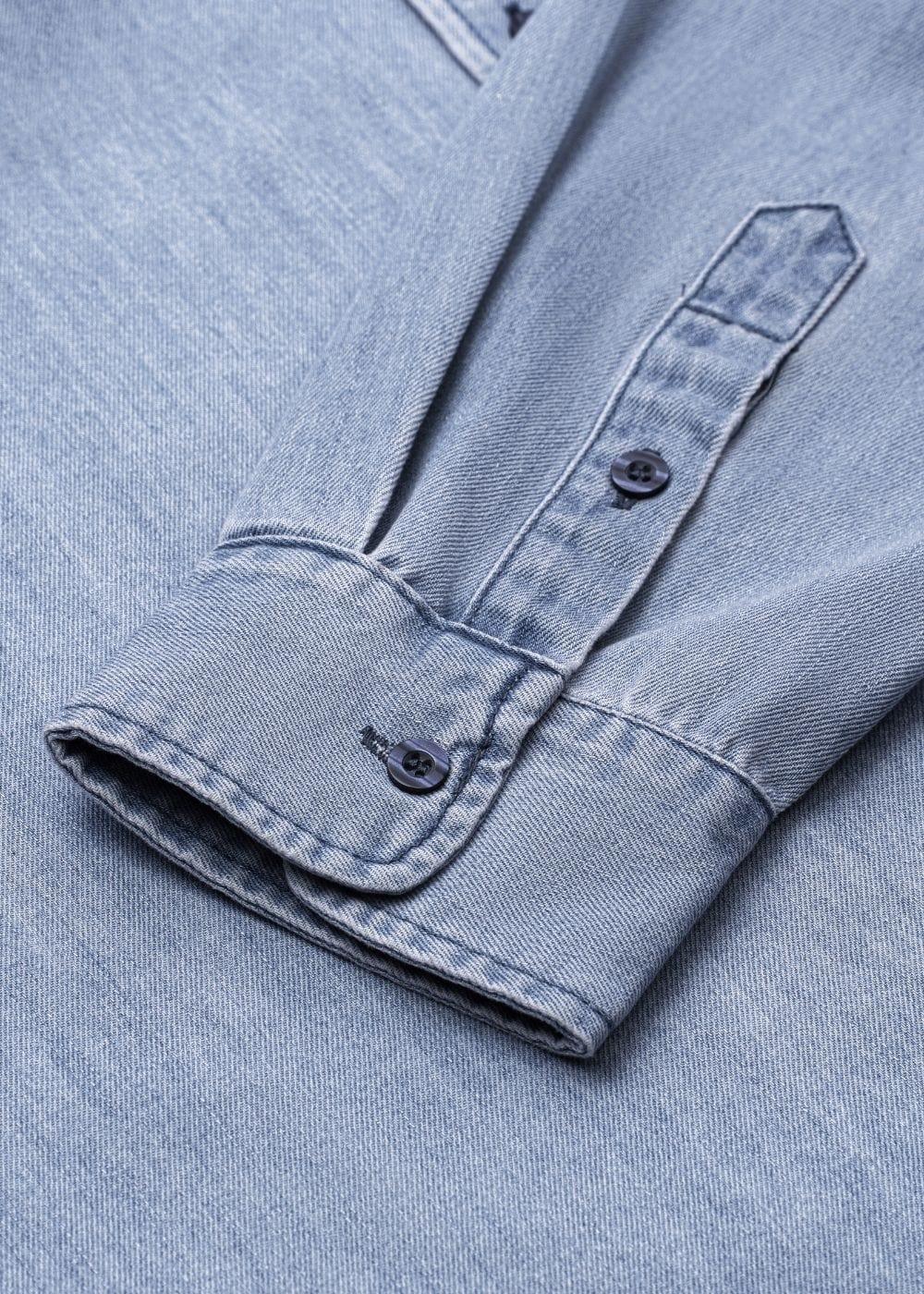 Áo Sơ Mi Jean Tay Dài Oversized The Original M051 Xanh Dương Nhạt - YaMe.vn