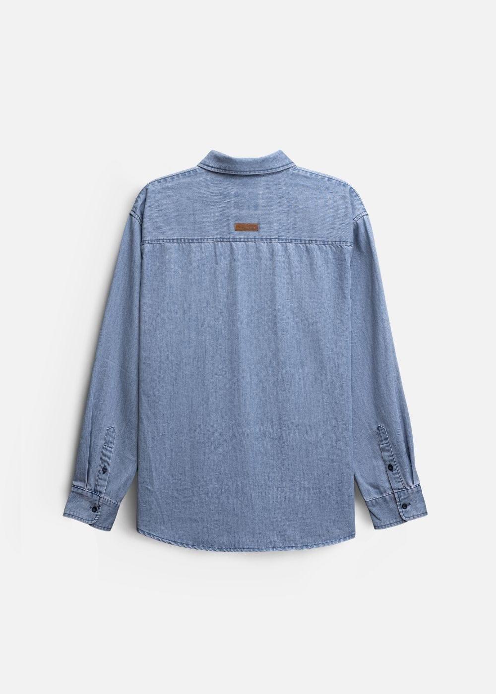 Áo Sơ Mi Jean Tay Dài Oversized The Original M051 Xanh Dương Nhạt - YaMe.vn