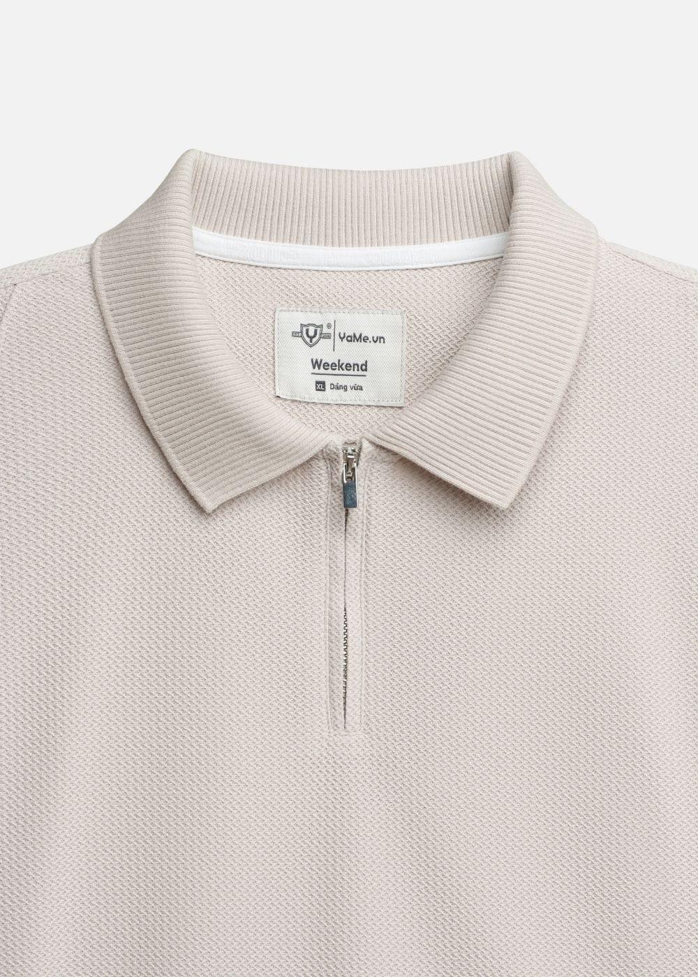 Áo Thun Polo Mesh Jacquard Thoáng Khí The Weekend 032 Be - YaMe.vn