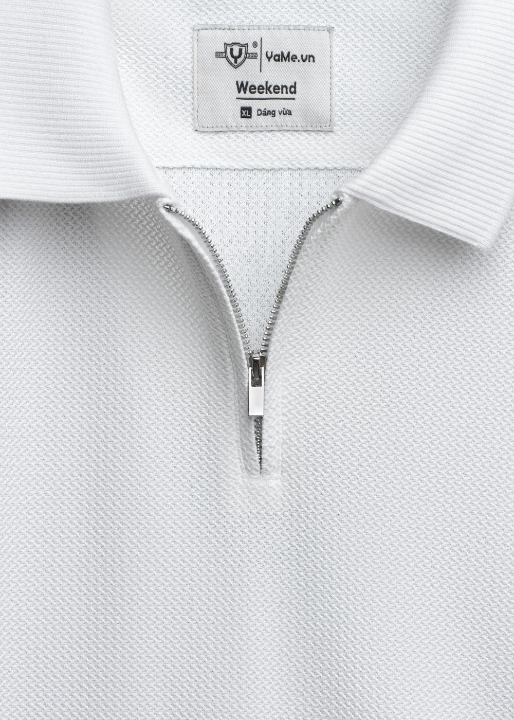 Áo Thun Polo Mesh Jacquard Thoáng Khí The Weekend 032 Trắng - YaMe.vn