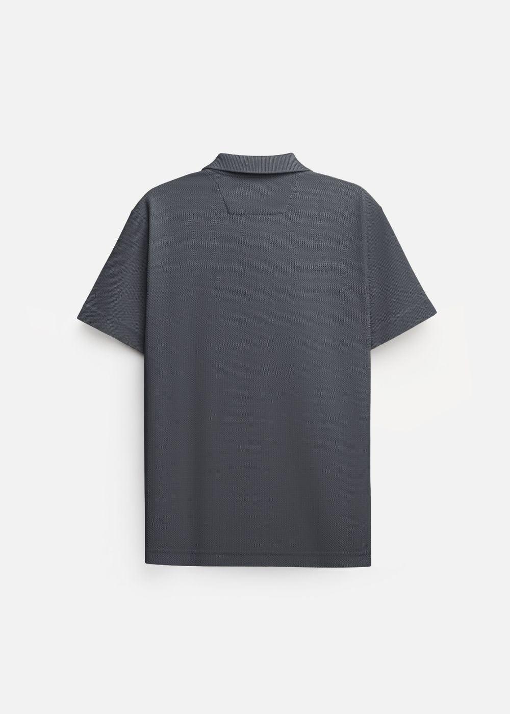 Áo Thun Polo Mesh Jacquard Thoáng Khí The Weekend 032 Xám Đậm - YaMe.vn