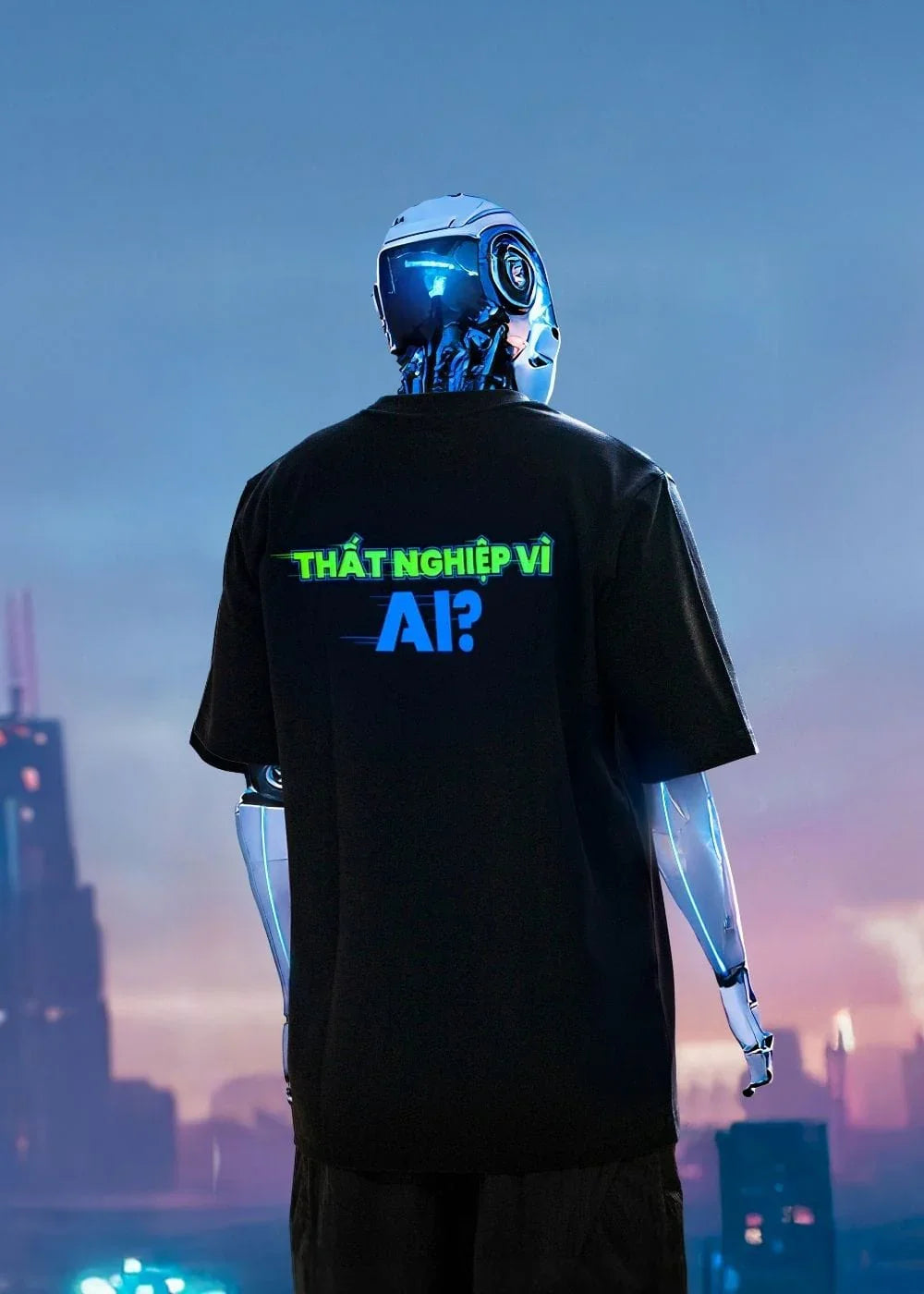 Áo Thun Neon AI No Style M203 Đen - YaMe.vn