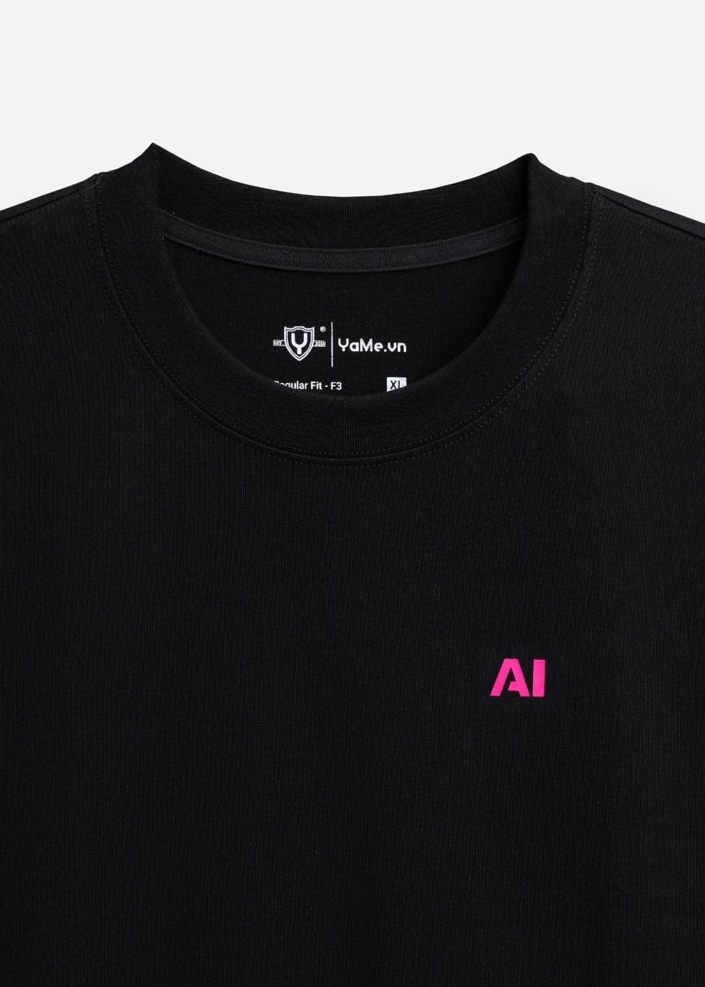 Áo Thun Neon AI No Style M204 Đen - YaMe.vn