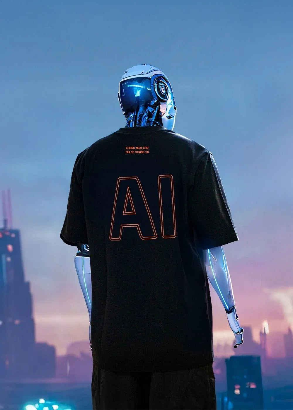 Áo Thun Neon AI No Style M205 Đen - YaMe.vn