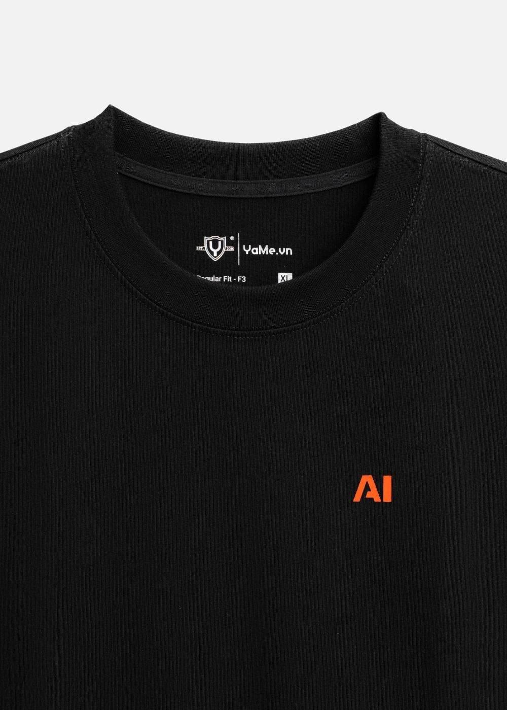Áo Thun Neon AI No Style M205 Đen - YaMe.vn