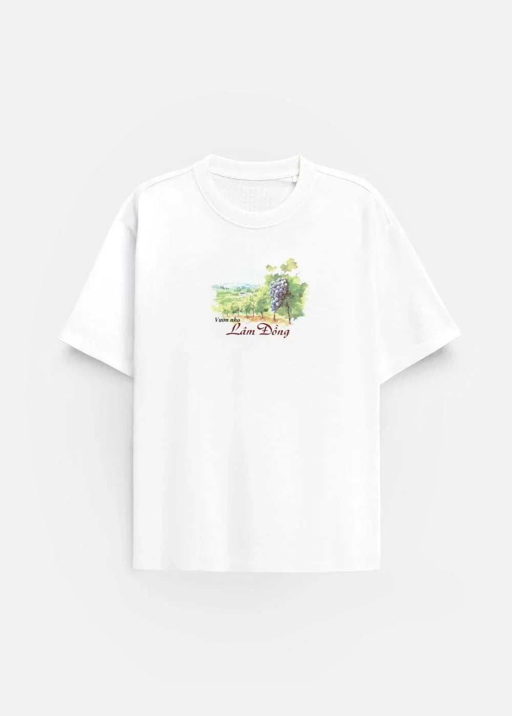 Áo Thun “Vườn Nho Lâm Đồng” No Style M209 Trắng - YaMe.vn