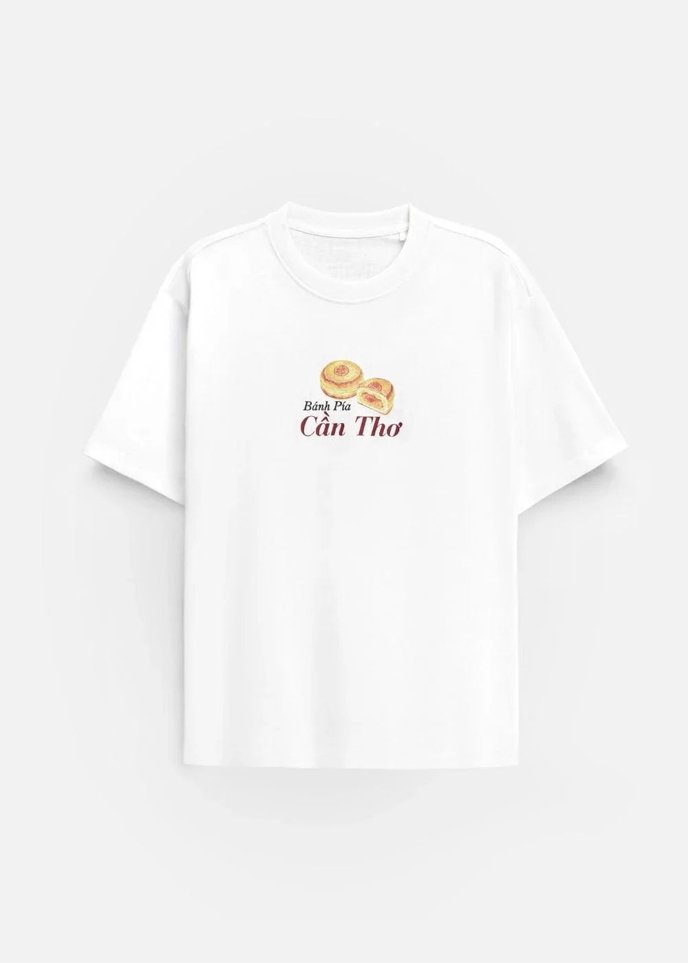 Áo Thun “Bánh Pía-Cần Thơ ” No Style M211 Trắng - YaMe.vn