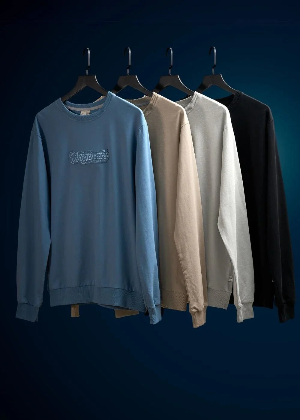 Áo Thun Sweater Cotton Co Giãn No Style M19 Xanh Dương Nhạt - YaMe.vn