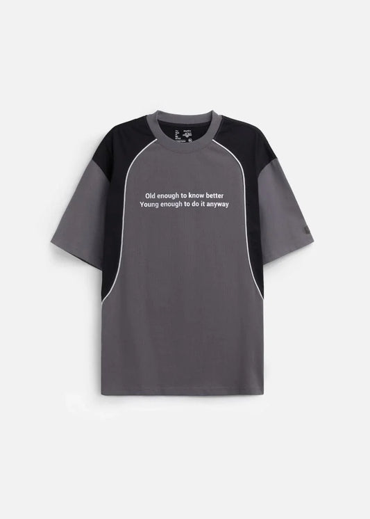 Áo Thun Cotton Phối Màu Mềm Mịn Thoáng Mát No Style M2 Xám Đen - YaMe.vn