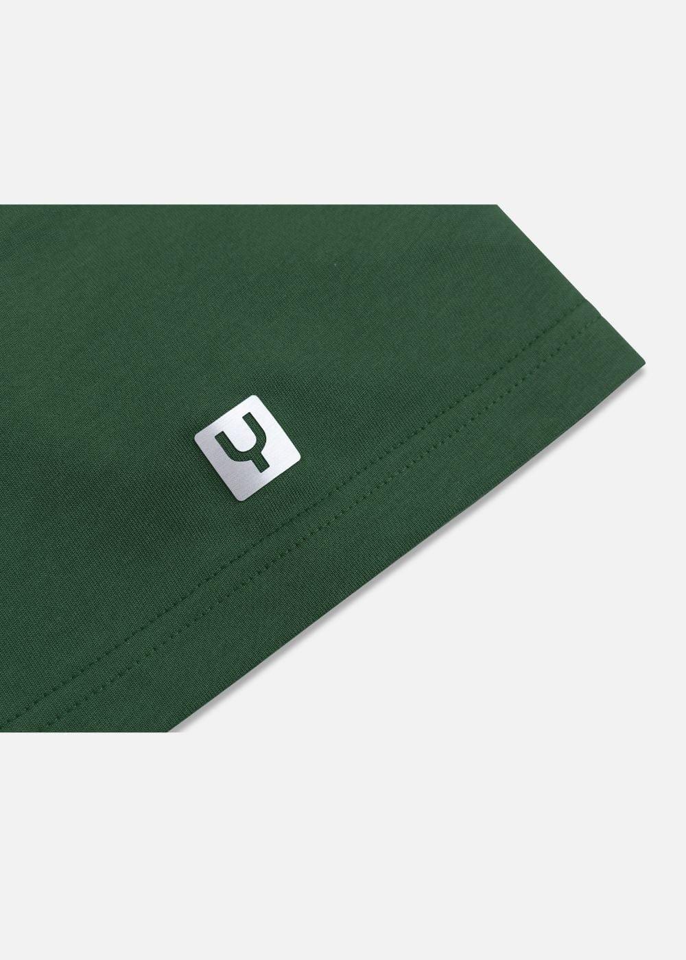 Áo Thun Cotton Mềm Mịn Phối Màu No Style M3 Xanh Lá Đậm - YaMe.vn