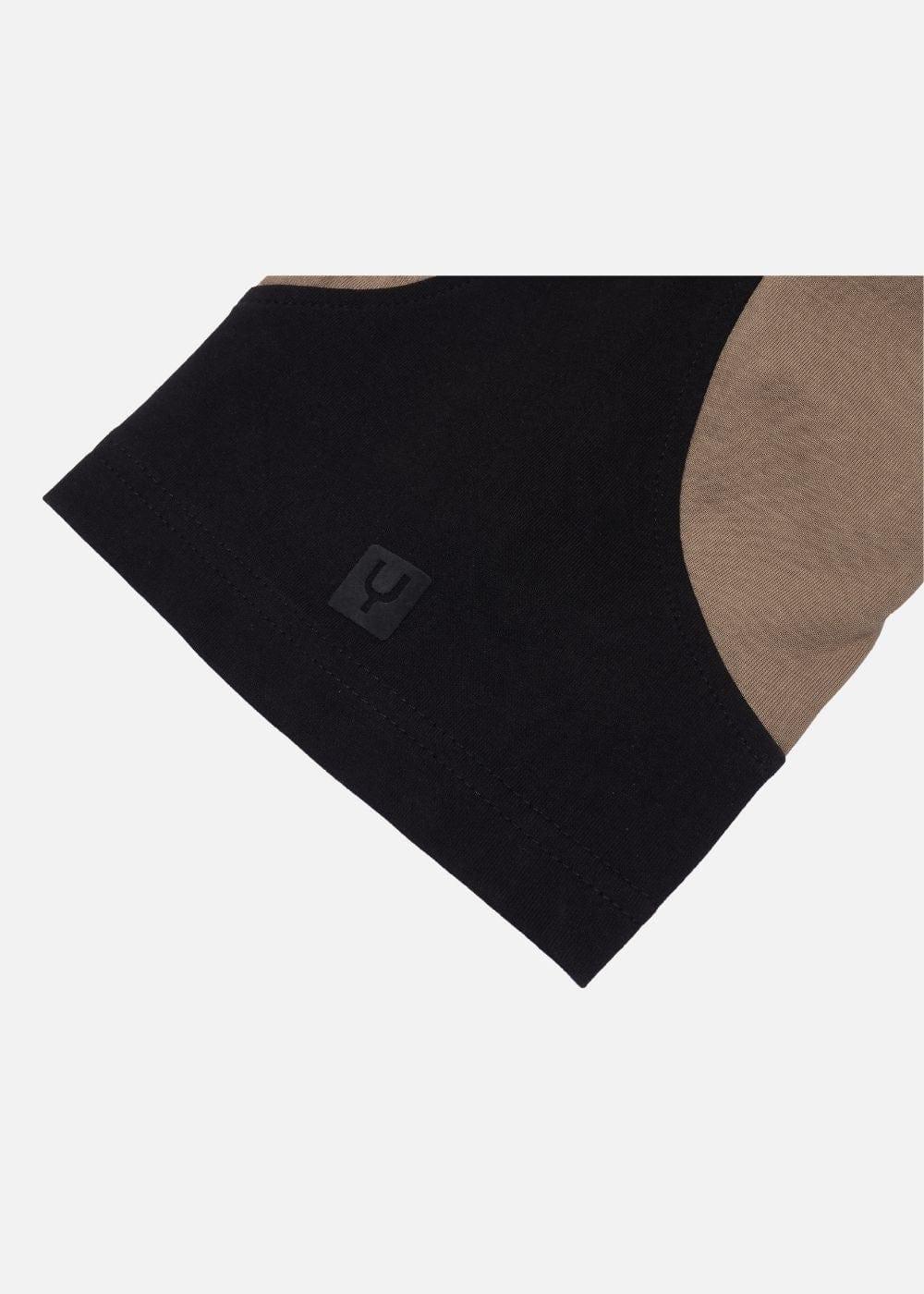 Áo Thun Raglan Cotton Phối Màu No Style M5 Đen Nâu - YaMe.vn