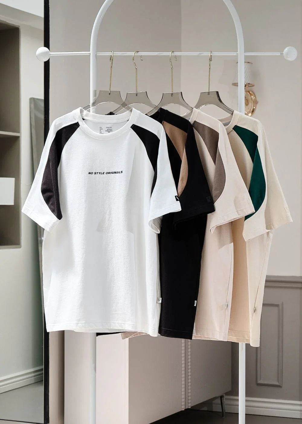 Áo Thun Raglan Cotton Phối Màu No Style M5 Be Nâu - YaMe.vn