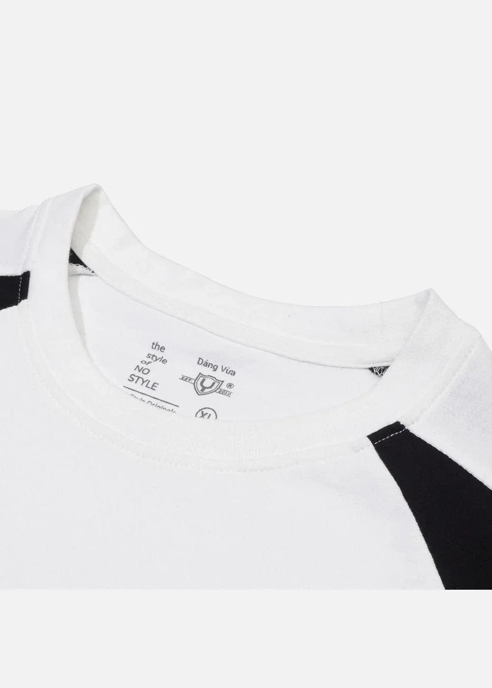 Áo Thun Raglan Cotton Phối Màu No Style M5 Trắng Đen - YaMe.vn