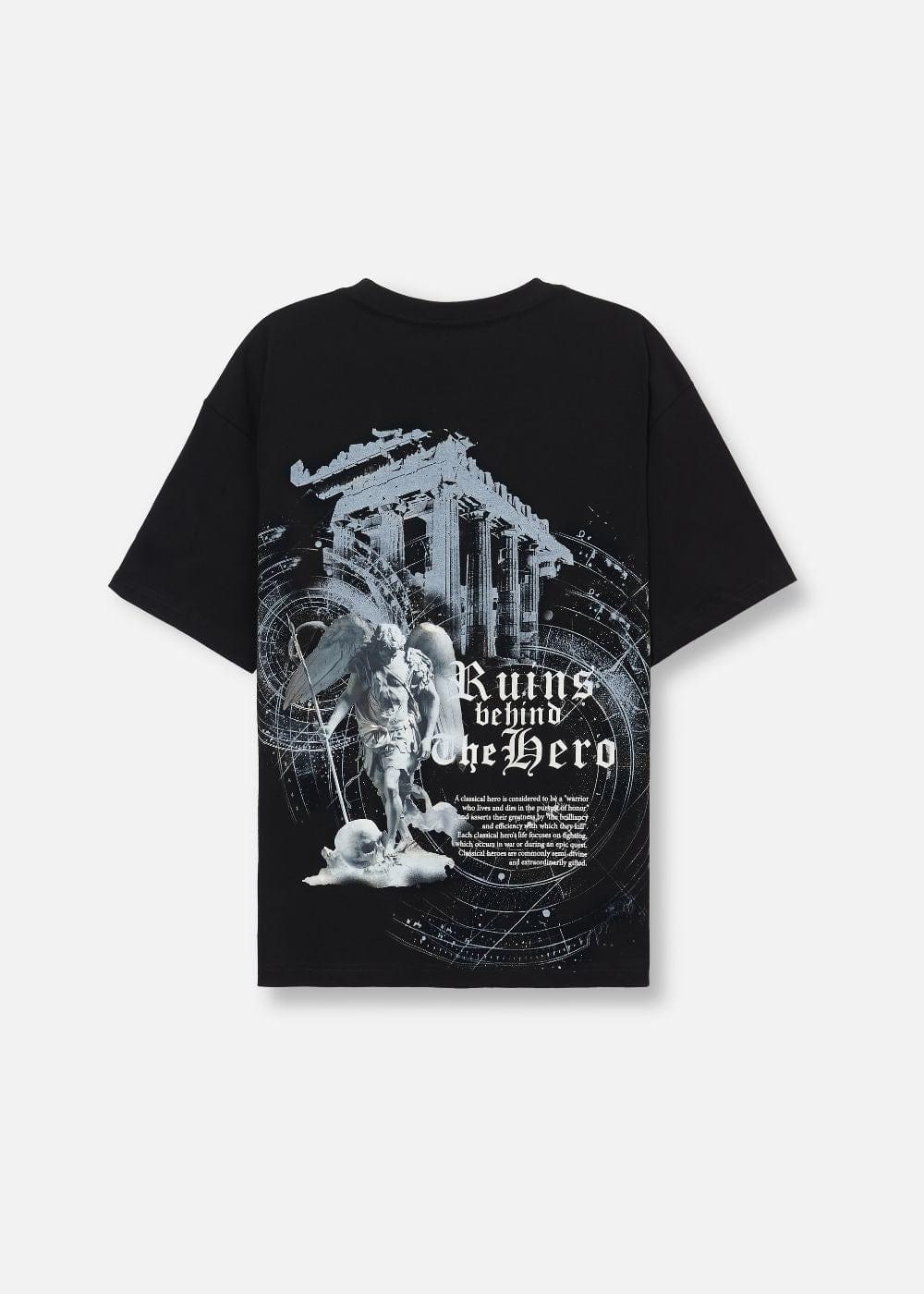 Áo Thun Graphic Cotton Mềm Mại No Style M7 Đen - YaMe.vn