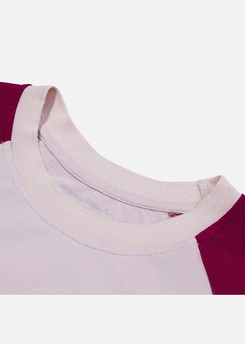 Áo Thun Raglan Phối Màu Seventy Seven 03 Be Đỏ - YaMe.vn