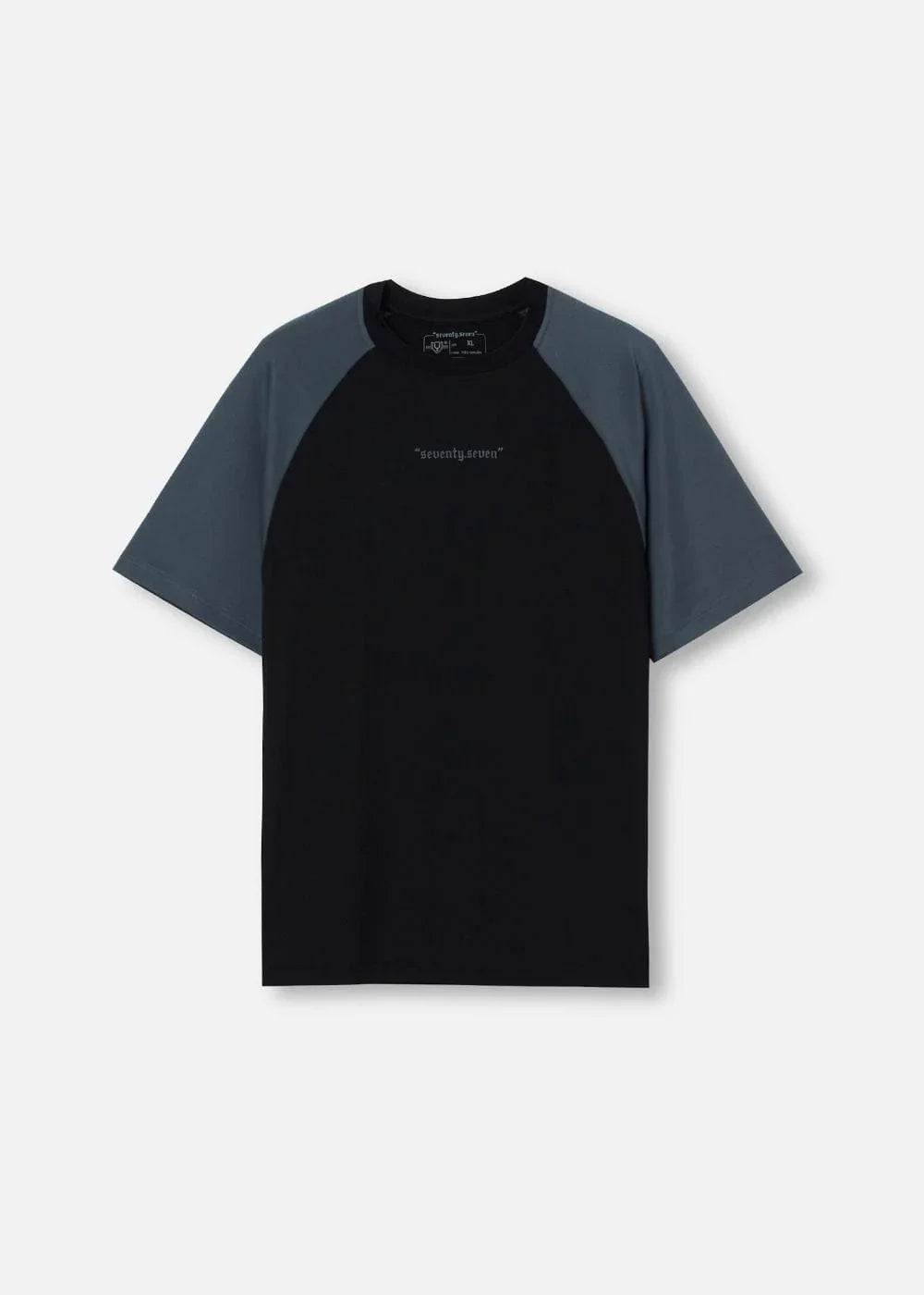 Áo Thun Raglan Phối Màu Seventy Seven 03 Đen Đen Xám - YaMe.vn