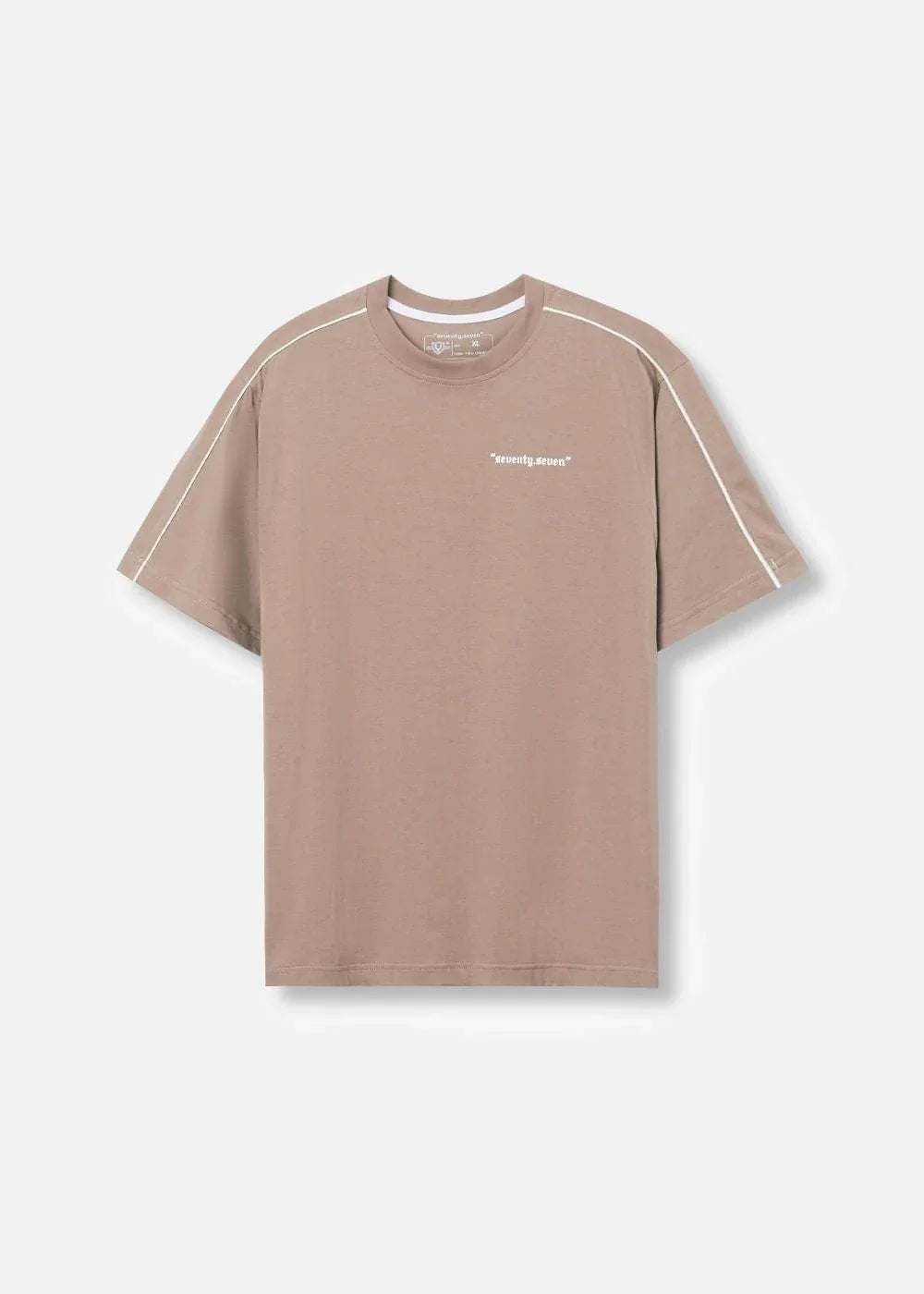 Áo Thun Cotton Line Art Co Giãn Seventy Seven 04 Nâu Đậm - YaMe.vn