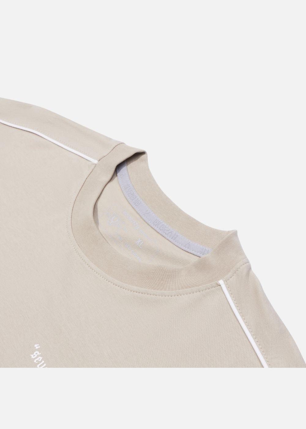 Áo Thun Cotton Line Art Co Giãn Seventy Seven 04 Nâu Nhạt - YaMe.vn